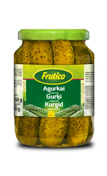 Marinuoti agurkai FRUTICO, 650 g / 350 g
