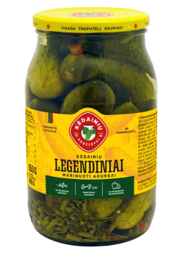 Gurķi marinēti KEDAINIU Geras Vaizdelis, 880g/440g
