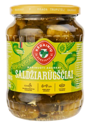 Marinuoti agurkai KĖDAINIŲ, saldžiarūgščiai, 680g/340g