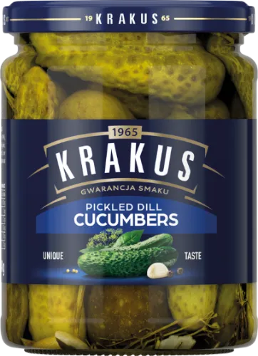Marinuoti agurkai KRAKUS su krapais, 490g/240g