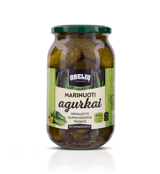Marinuoti agurkai OBELIŲ, 860g/460g