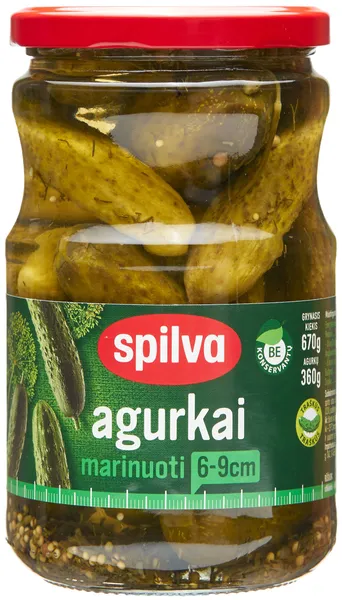 Marinuoti agurkai SPILVA, 670 g / 360 g