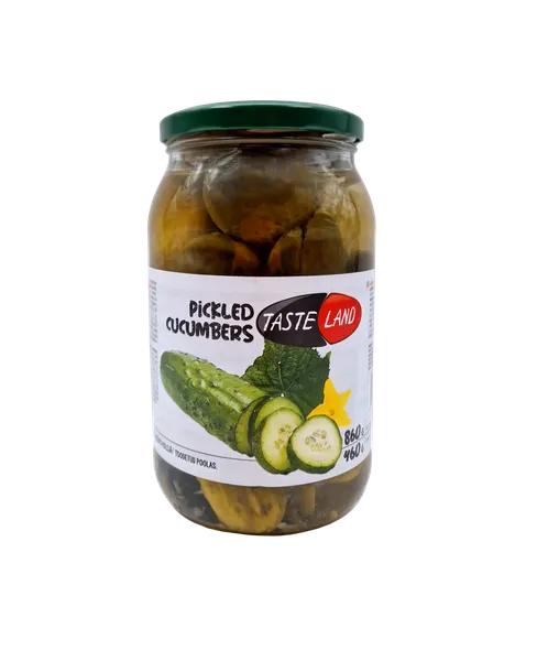 Marinuoti agurkai TASTE LAND, 860 g / 460 g