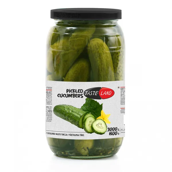 Marinuoti agurkai TASTE LAND, 9 - 12 cm, 3 kg / 1,5 kg