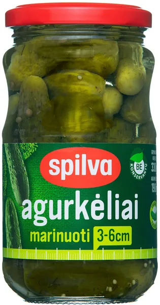 Marinuoti agurkėliai SPILVA, 330 g / 190 g