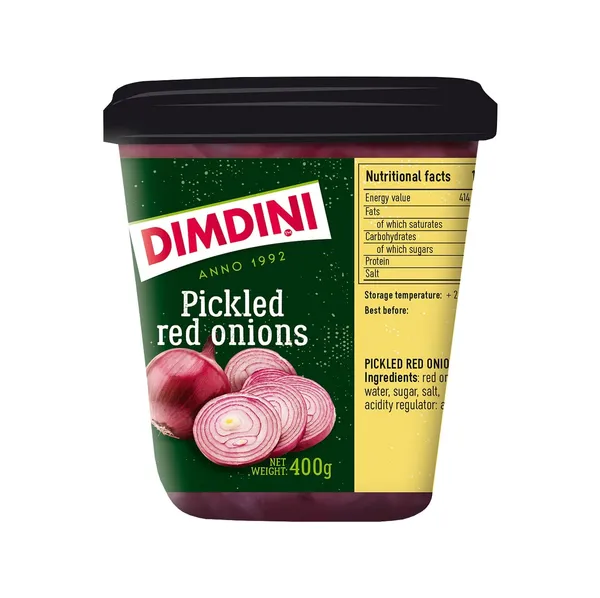 Marinuoti raudonieji svogūnai DIMDINI, 400 g