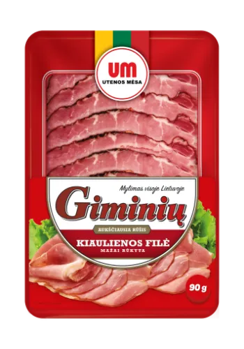 Mažai rūkyta kiaulienos filė  GIMINIŲ, UTENOS MĖSA 90 g Aukščiausia rūšis