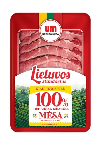 Mažai rūkyta kiaulienos file, pjaustyta, aukščiausia rūšis, 90 g