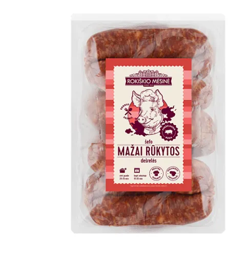 Mažai rūkytos dešrelės ROKIŠKIO MĖSINĖ Šefo, a r., 550 g