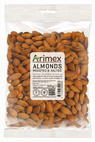 Mandeles ARIMEX, grauzdētas, sālītas 500g