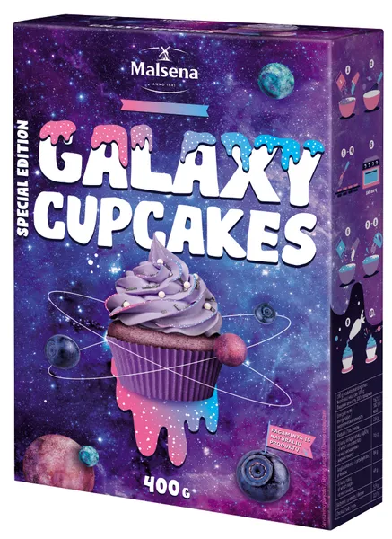 Miltų mišinys MALSENA Galaxy keksiukams, 400 g