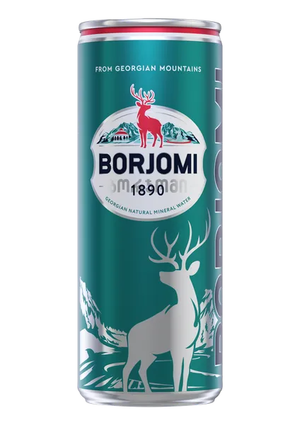 Minerālūdens BORJOMI, gāzēts, bundžā, 0.33l (DEP)