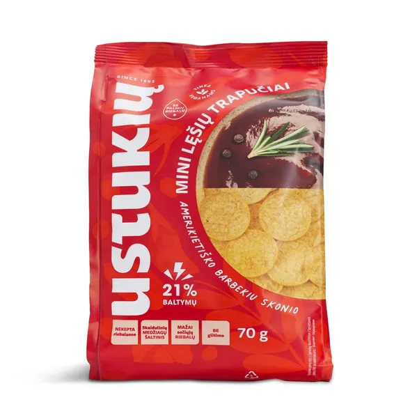 Lēcu kraukšķi USTUKIU ar BBQ garšu 70g
