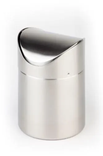 Mini šiukšliadėžė, su dangteliu, nerūdijantis plienas 18/8, 1,2 l, D 12 cm, H 17 cm, vnt