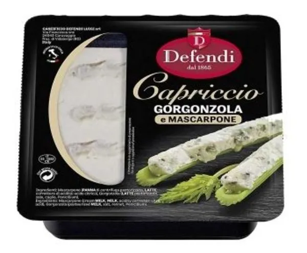 Minkštasis sūris Maskarpone e Gorgonzola DEFENDI, su mėlynuoju pelėsiu, Capriccio, 200 g