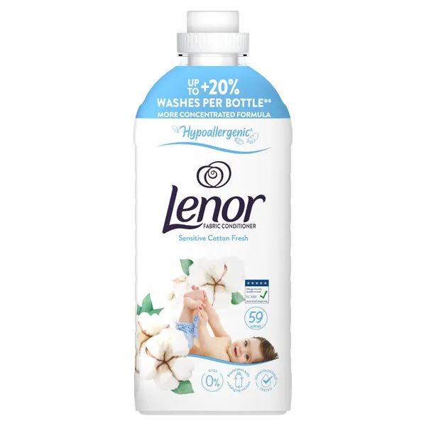 Minkštiklis LENOR Sensitive Cotton Fresh, 59 skalb., 1239ml