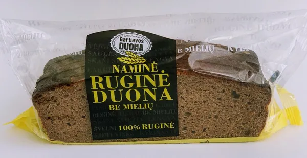 Naminė ruginė duona , be mielių, 400g