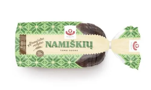 NAMIŠKIŲ kvietinė duona, tamsi, raikyta, 600 g