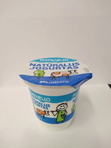 Natūralus jogurtas PIEMENĖLIO, 3 %, 125 g. (M)