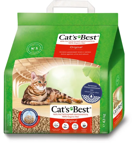 Natūralus pjuveninis kraikas CATS BEST Okoplus, sušokantis, 4.3 kg