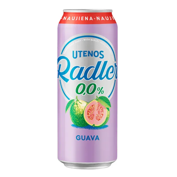 Nealkoholinis alaus kokteilis UTENOS Radler, Guava, 0% 0,5 l, skardinė