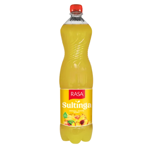 Negazuotas gaivusis gėrimas RASA Sultinga ananasų ir persikų skonio su sultimis, 1,5 l