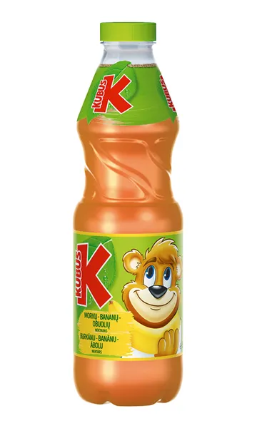 Nektaras, KUBUŠ, bananų, morkų, obuolių skonio, 0,85l, PET