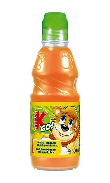 Nektaras KUBUŠ GO Bananų-morkų-obuolių, 0.3L