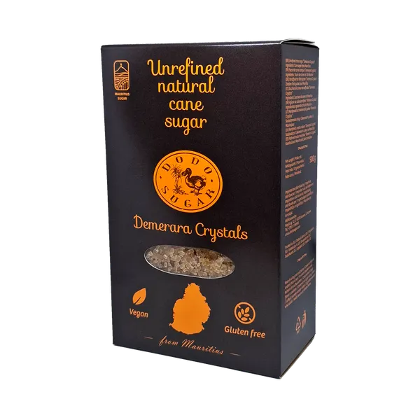 Nerafinuotas cukranendrių cukrus DODO, Demerara Crystals, 500 g