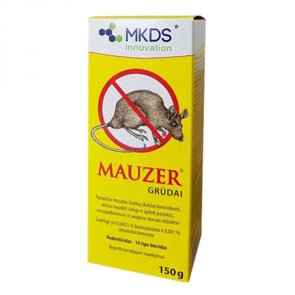 Nuodai pelėms ir žiurkėms MAUZER, grūdeliai, 150 g