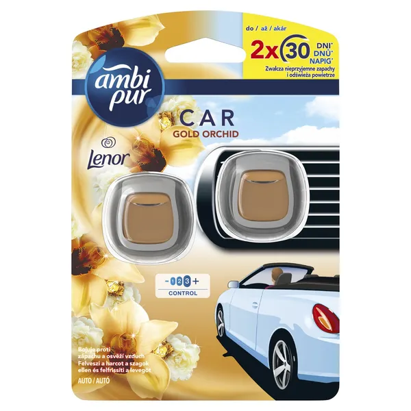 Oro gaiviklis automobiliams AMBI PUR Gold Orchid, 2x2ml