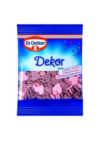 Pabarstukai DR.OETKER, cukrinės širdelės, 10 g