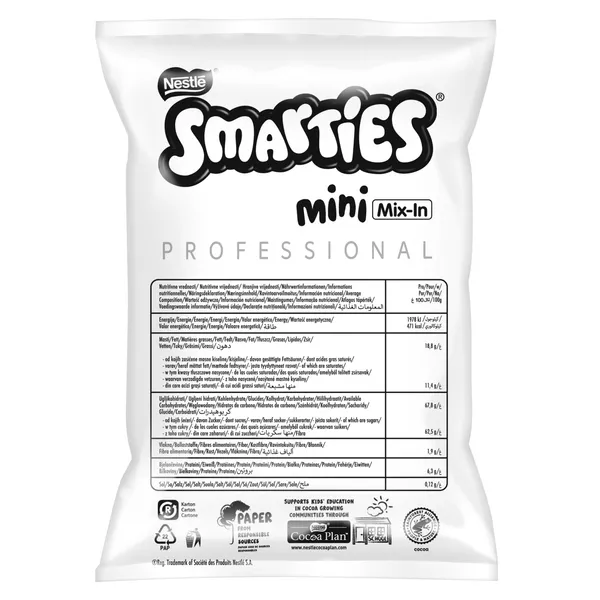 Pārslas, piena šokolāde kraukšķīgā cukura apvalkā SMARTIES, 500g