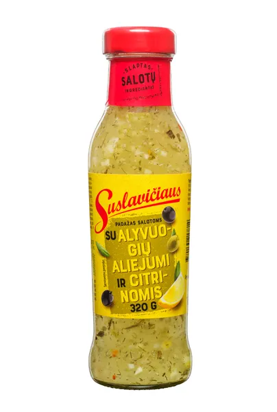 Padažas salotoms SUSLAVIČIAUS, su alyvuogių aliejumi ir citrinomis, 320 g