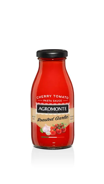 Pastas mērce ar ķiršu tomātiem un ķiplokiem AGROMONTE, 260g