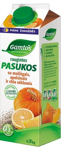 Pasukos GAMTOS, 0,3%, su moliūgais, apelsinais ir chia, 900 g