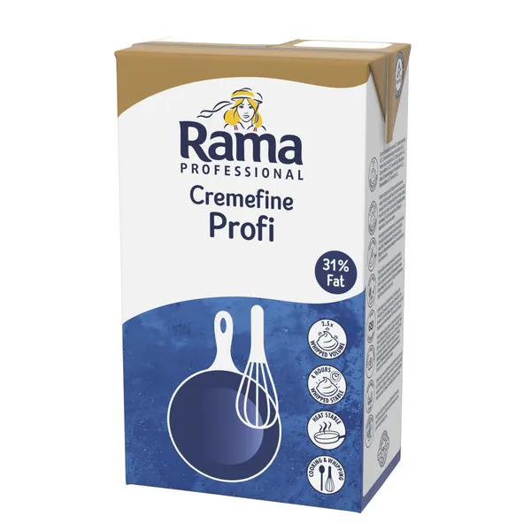 Pasukų ir augalinių riebalų mišinys RAMA Cremefine Profi, HALAL, 31%, 1 l