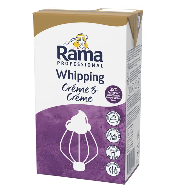 Pasukų ir augalinių riebalų mišinys Rama Proffesional Whipping, HALAL, 35%, 1 l (M)