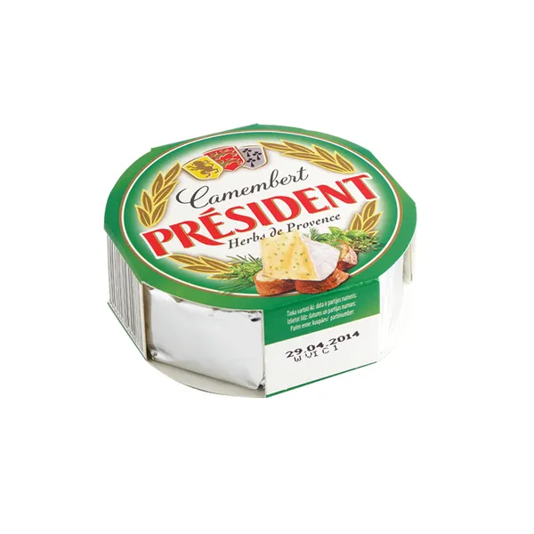 Mīkstais siers PRESIDENT Camembert ar Provansas zaļumiem, 120g