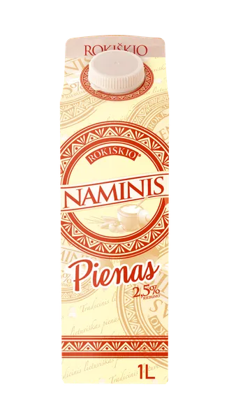 Pienas ROKIŠKIO NAMINIS, 2,5 %, 1 l, Elopak (M)