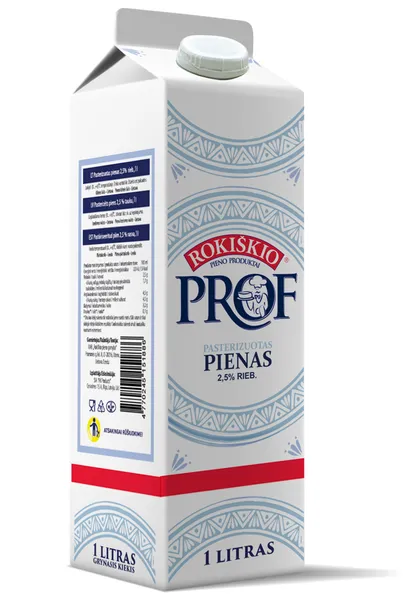 Pienas ROKIŠKIO PROF  2,5 %, 1 l, Elopak