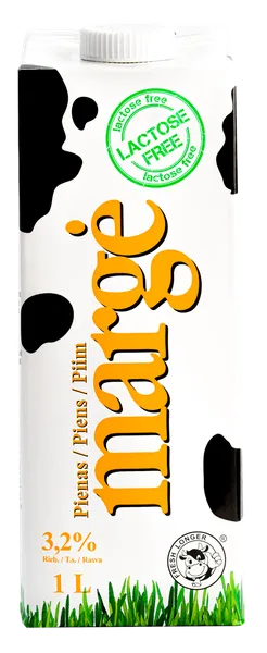 Pienas UAT MARGĖ, be laktozės, 3,2%, 1 l (M)