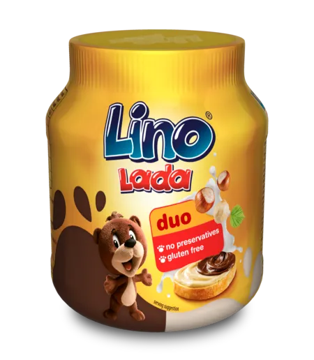 Pieniškas kakavos kremas LINO LADA, Duo, su lazdynų riešutais, 350 g
