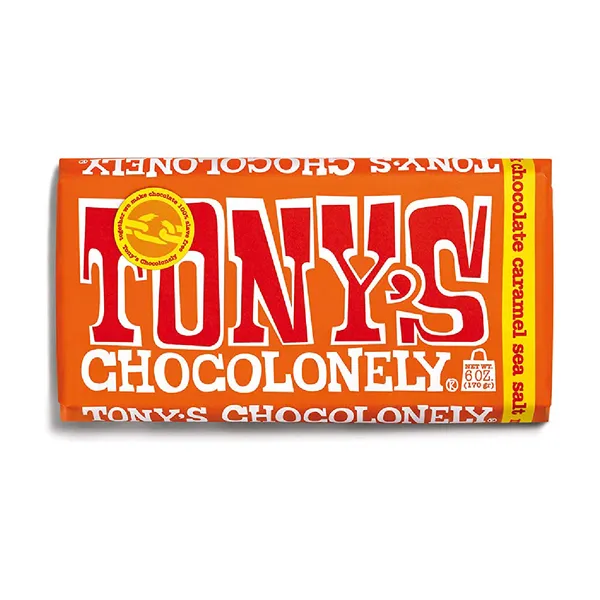 Piena šokolāde TONY'S, 32% kakao, ar karameli un jūras sāli, 180g