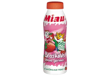 Pieno gėrimas MIAU, 2,3%, braškinis, sterilizuotas,  0,45 l