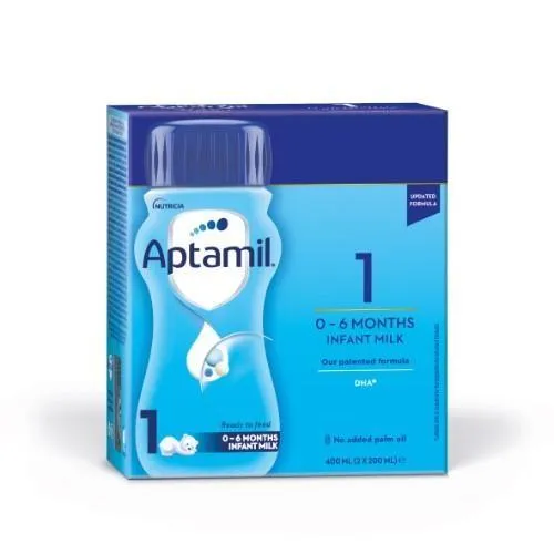 Pradinio maitinimo kūdikių pieno mišinys APTAMIL 1, nuo gimimo, 2 x 200 ml