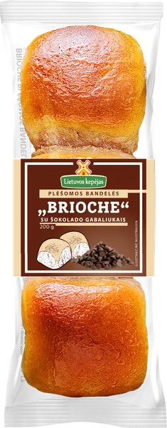 Plėšomos bandelės BRIOCHE, su šokolado gabaliukais, 200 g