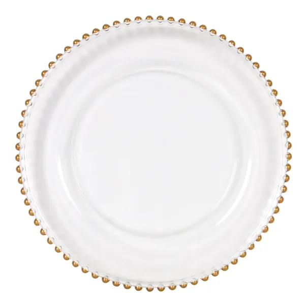 Polėkštė Gold Bubble, su auksiniu krašteliu, D 33,5 cm, stiklas, vnt.