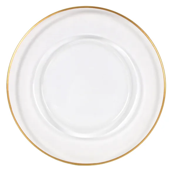 Polėkštė Gold Rim, su auksiniu krašteliu, D 33 cm, stiklas, vnt.