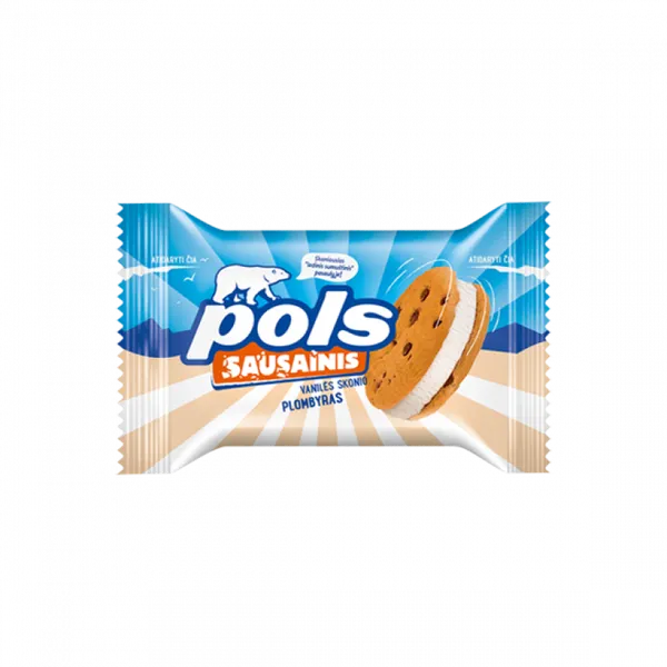 Pols vanilės skonio ledai tarp sausainių 140ml